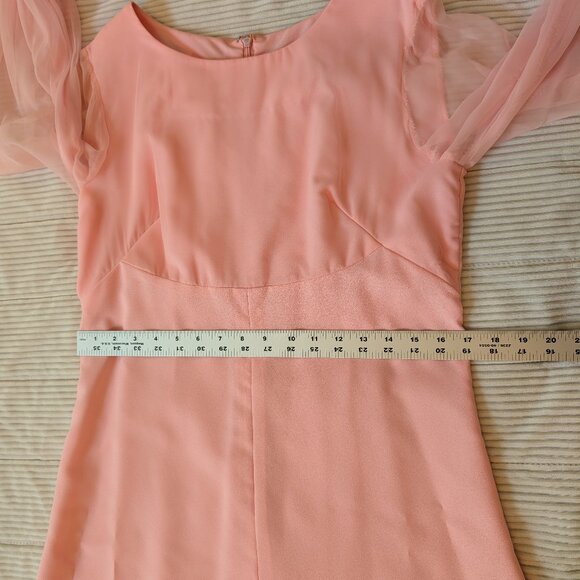 VINTAGE HANDMADE Cotton Candy Pink maxi dress 1960s - Picture 3 of 14